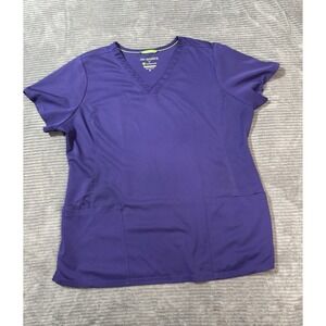 HH Works women's purple V-neck scrub top. Xl